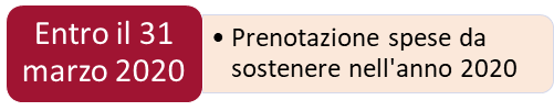 La scadenza per la comunicazione prenotativa è il 31 marzo 2020